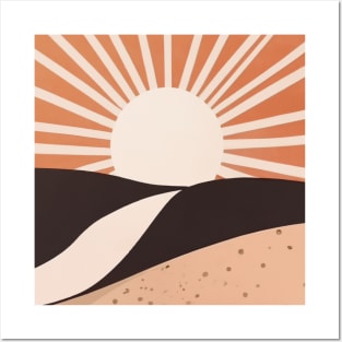 Vintage sunset in desert aesthetic Posters and Art